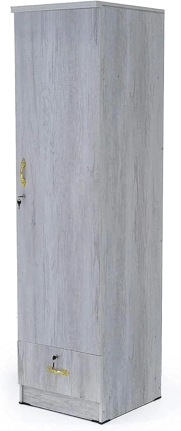 کمد لباس چوبی یک درب قفل دار NAD Furniture LLC با یک کشو قفل دار، رنگ افرا.