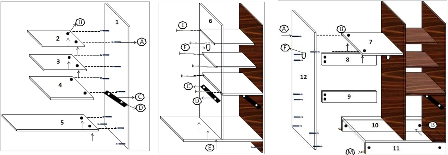 کمد لباس چوبی دو درب NAD furniture LLC، دو درب قفل‌دار با آینه، یک طرف چهار قفسه و طرف دیگر یک قفسه بالای چوب لباسی و یک کشو، رنگ سفید.