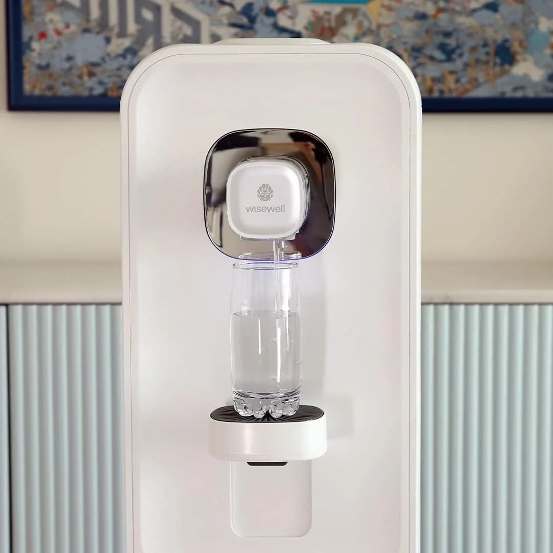 دستگاه تصفیه آب WISEWELL I بدون نیاز به نصب I فیلتراسیون طیف کامل I فیلتراسیون کربن+RO+مواد معدنی+UV I 3 دمای مختلف I آب با PH خنثی (سفید)