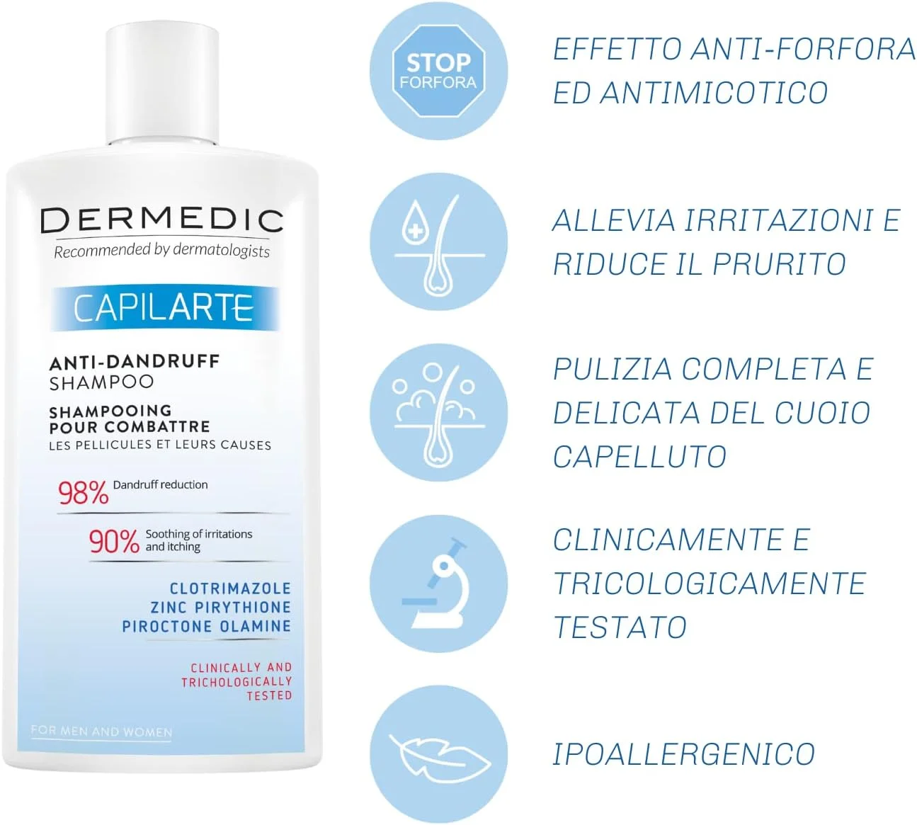 شامپو ضد شوره درمدیک کاپیلارته، 300 میلی لیتر