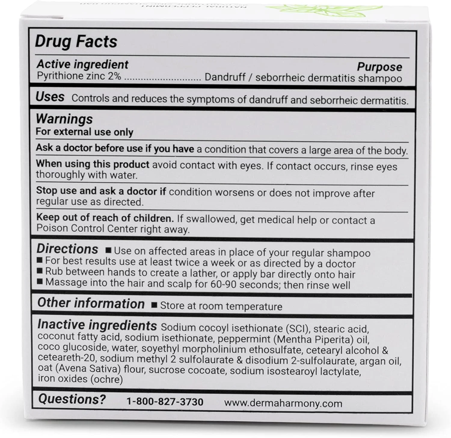 شامپو بار 2% پیریتیون زینک درماهارمونی برای شوره سر و درماتیت سبورئیک - بدون عطر (113 گرم) شامپو بار 2% پیریتیون زینک درماهارمونی برای شوره سر و درماتیت سبورئیک - بدون عطر (113 گرم)