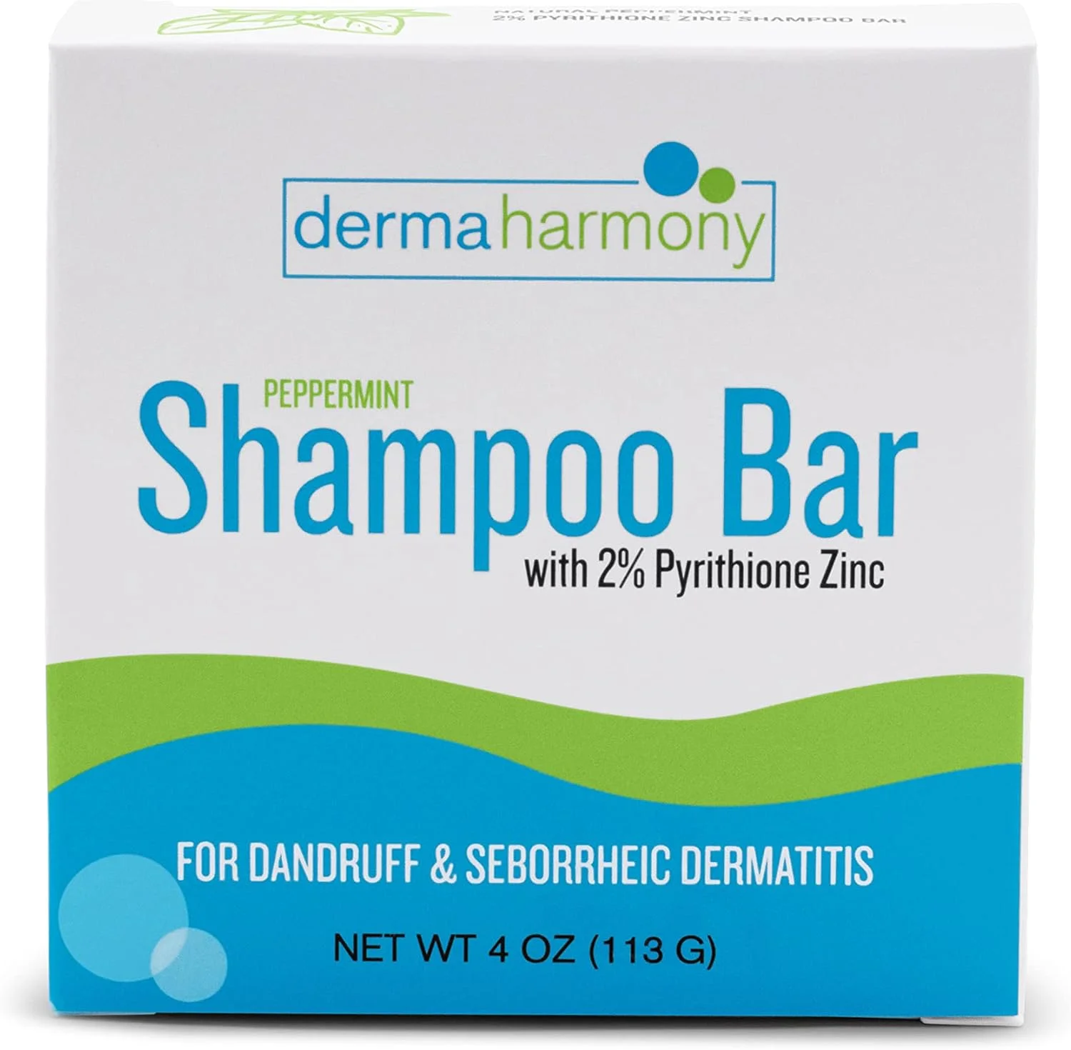 شامپو بار 2% پیریتیون زینک درماهارمونی برای شوره سر و درماتیت سبورئیک - نعناع فلفلی (113 گرم)