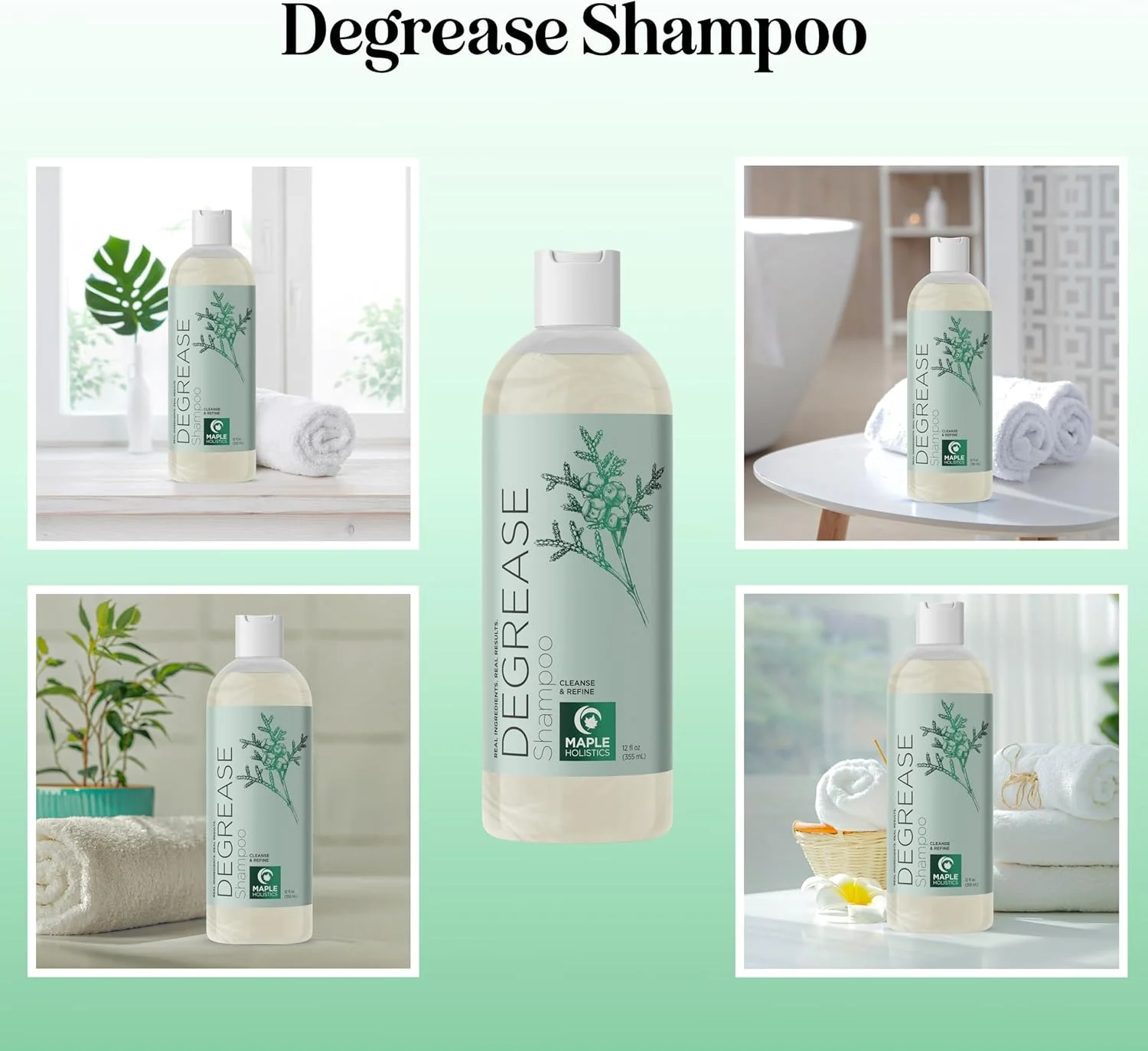 شامپو چربی زدا برای مراقبت از موهای چرب - شامپو شفاف کننده برای موهای چرب و مراقبت از پوست سر چرب - شامپو پاک کننده عمیق برای موهای چرب و پاک کننده پوست سر برای تجمع چربی با روغن های ضروری برای مو (295 میلی لیتر)