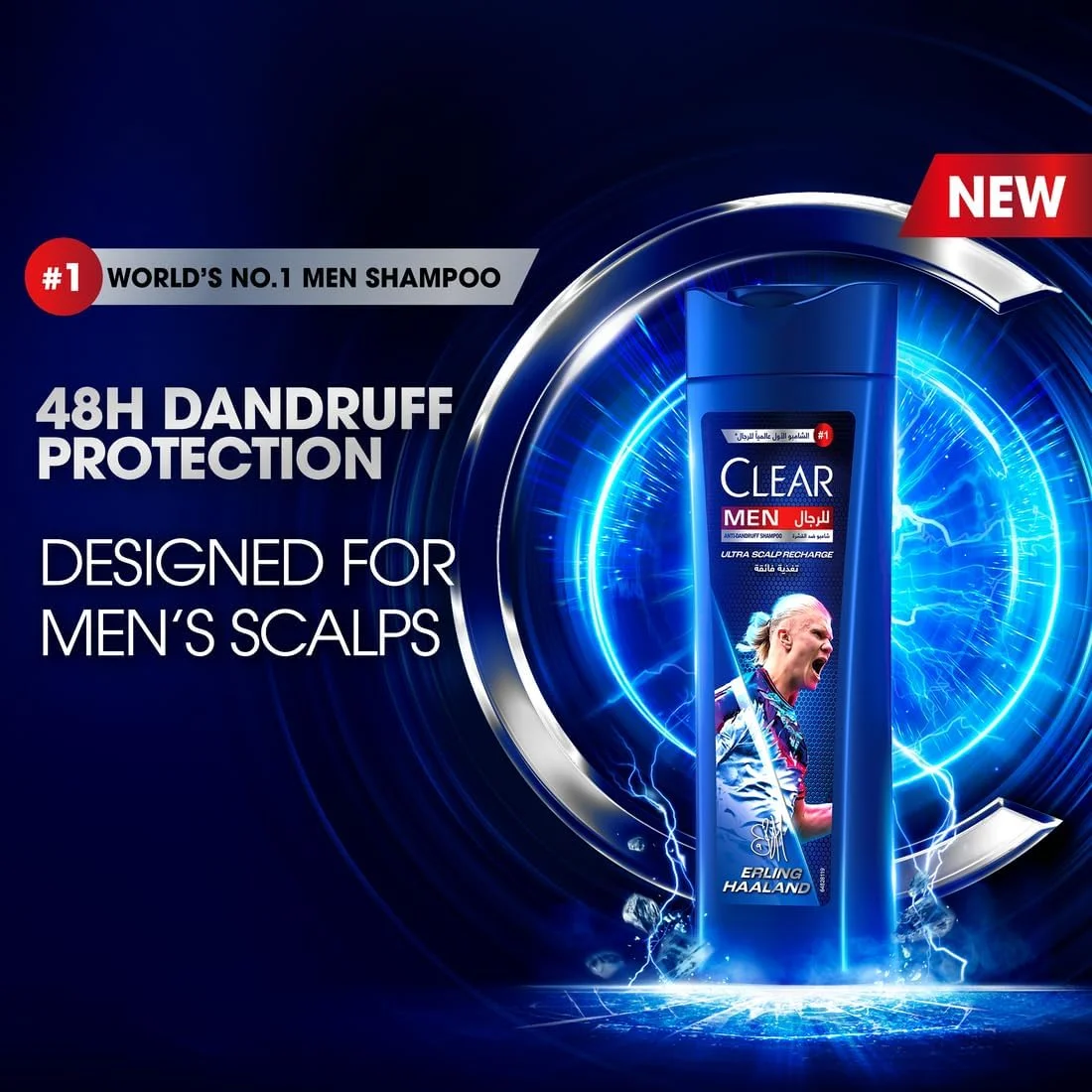 شامپو ضد شوره مردانه کلیر، شارژ مجدد فوق العاده پوست سر، نسخه هالند، موهای 100% بدون شوره و پوست سر تغذیه شده، 400 میلی لیتر