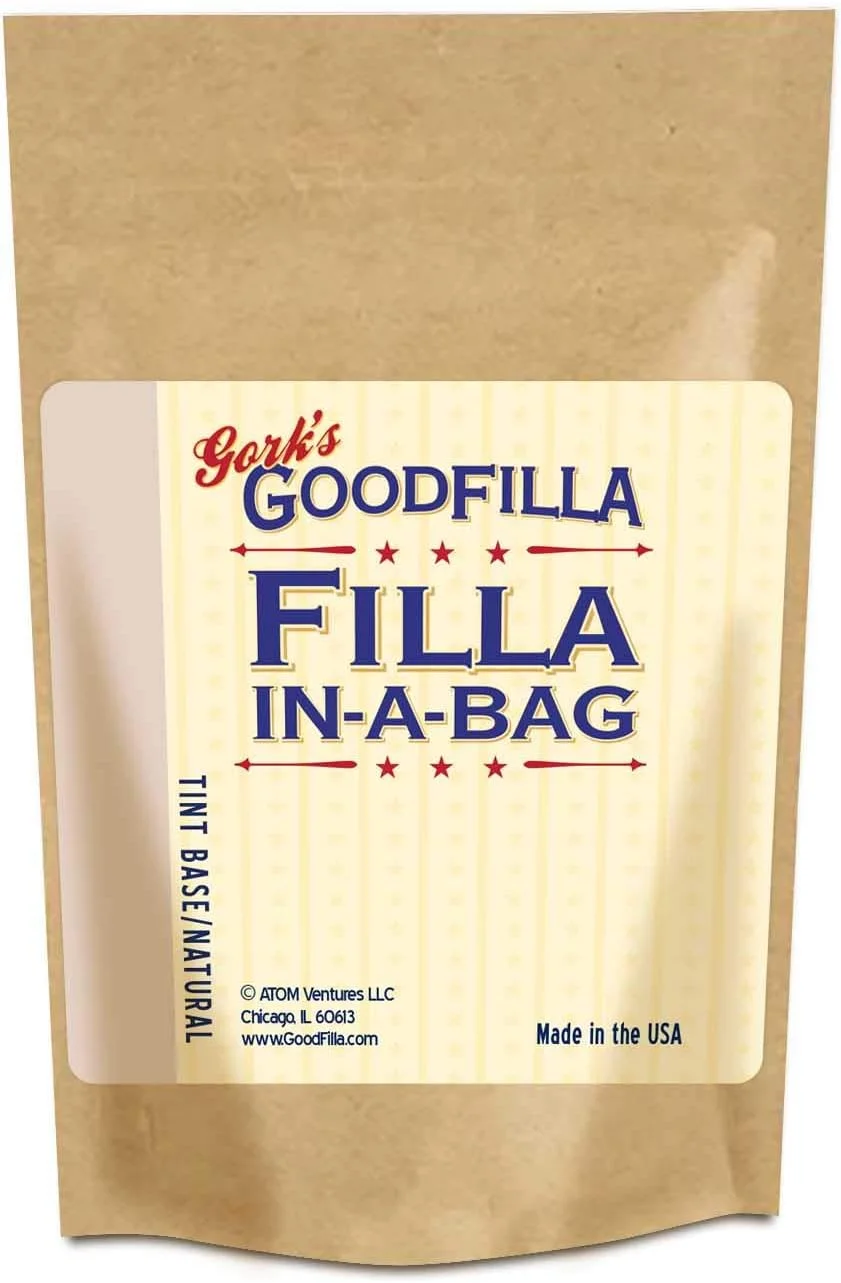 پودر بتونه و پرکننده چوب گودفیلا - فرمول نوآورانه - Filla-In-A-Bag - پایه خنثی - 340 گرم | ترمیم، پرداخت و وصله | قابلیت رنگ آمیزی، لکه پذیری، سنباده زنی و خشک شدن سریع | بدون ضایعات