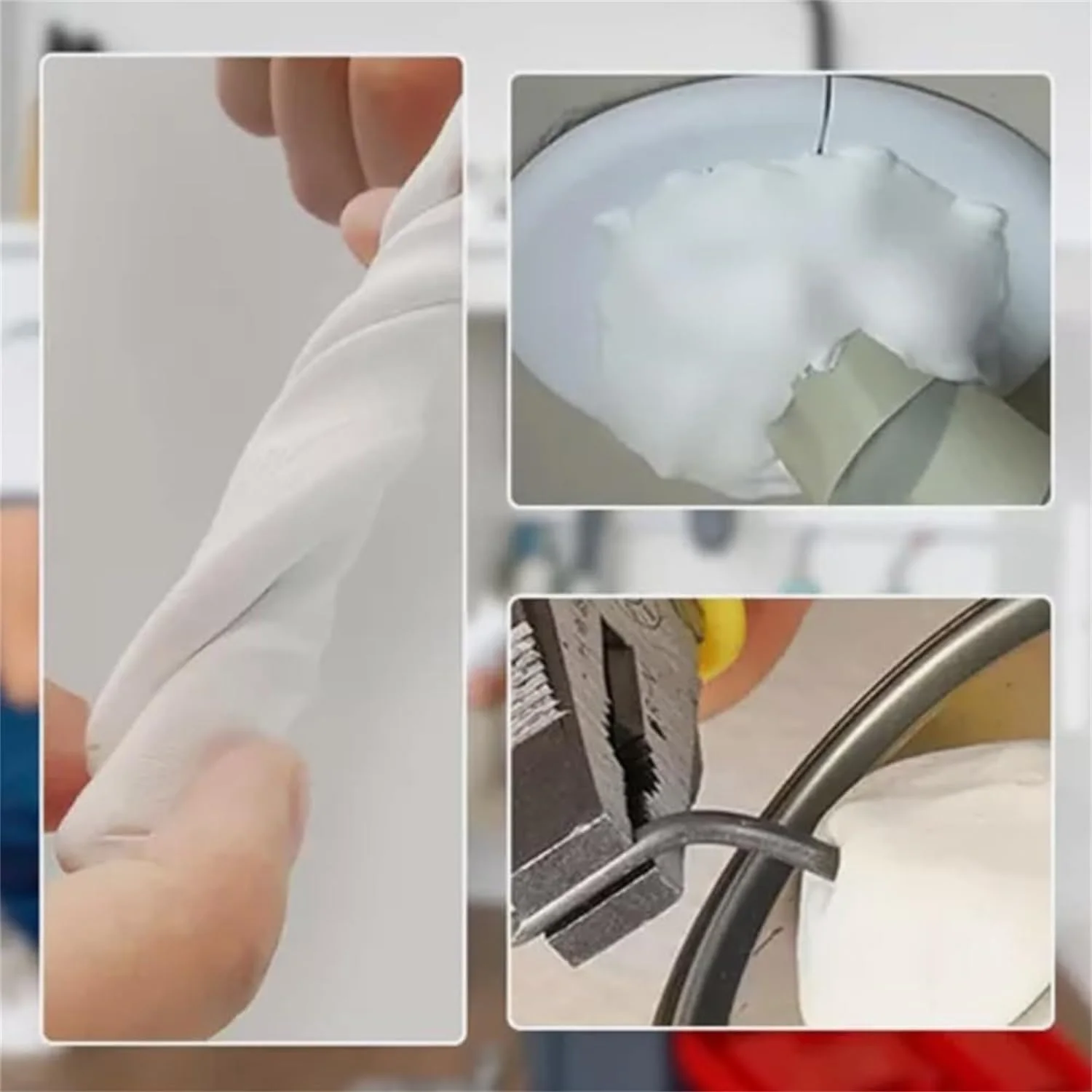 بتونه تعمیر آهن ضد آب و سنگین برای لوله های فلزی و PVC، ماستیک چسب فولادی پلاستیکی بادوام، درزگیر فوری رفع نشتی برای سوراخ های دیوار، سرامیک، ترکیدگی لوله، سفید بتونه تعمیر آهن ضد آب و سنگین برای لوله های فلزی و PVC، ماستیک چسب فولادی پلاستیکی بادوام، درزگیر فوری رفع نشتی برای سوراخ های دیوار، سرامیک، ترکیدگی لوله، سفید