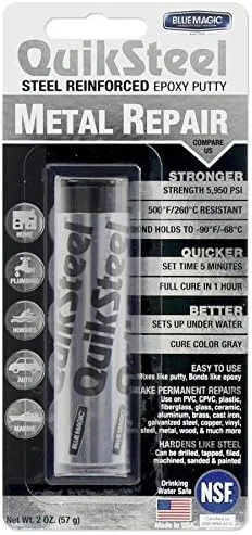 خمیر اپوکسی فولادی تقویت شده کارگو بلو مجیک مدل 16002TRI QuikSteel، بسته بلیستر - 56 گرم - بسته 6 عددی