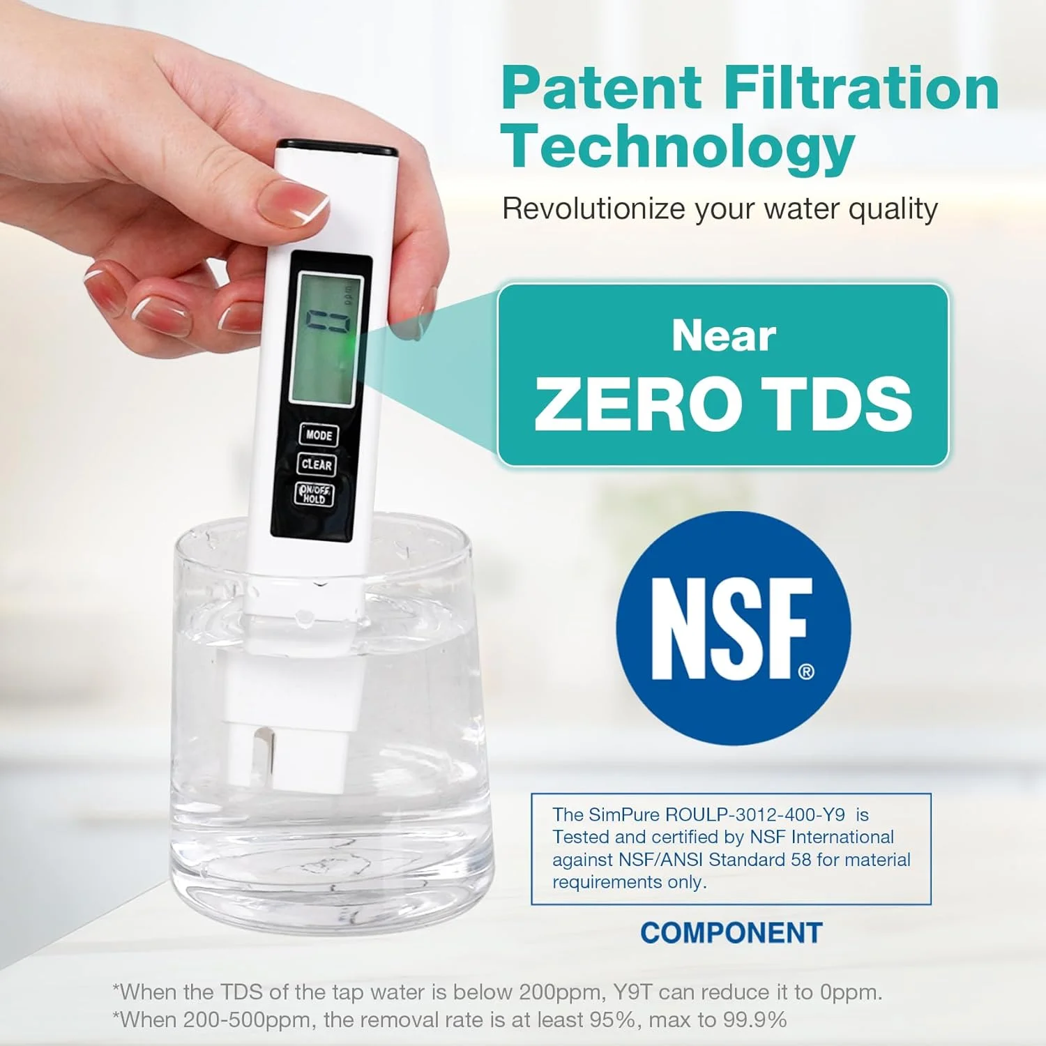 دستگاه تصفیه آب اسمز معکوس رومیزی SimPure Y9T، تصفیه 6 مرحله ای 300GPD با TDS نزدیک به صفر، سیستم تصفیه آب RO، دستگاه تصفیه آب قابل حمل با فیلتراسیون فوق العاده سریع