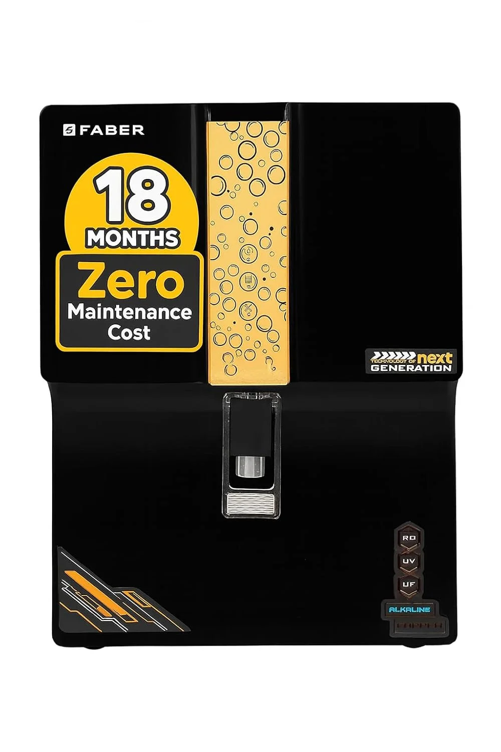 دستگاه تصفیه آب 7 لیتری قلیایی، مس و محافظ فابر | RO+UV+UF | دارای فیلتراسیون 9 مرحله ای | مناسب برای آب های با TDS تا 2500 | دارای نشانگر پر بودن مخزن، روشن/خاموش بودن و تصفیه | مناسب برای آب چاه، تانکر و آب شهری