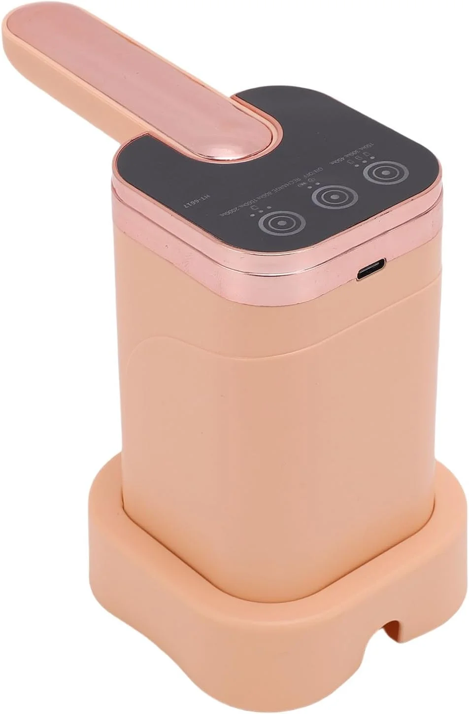 پمپ تصفیه آب Zerodis، پمپ مخزن تحت فشار، دستگاه پخش کننده قابل حمل با شارژ USB، 3 حالت آب و عملکرد بی صدا برای کمپینگ خانگی، مسافرت، دفتر، بطری برقی (صورتی)