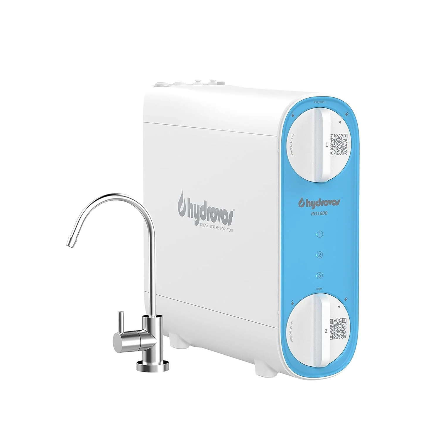 سیستم اسمز معکوس بدون مخزن Hydrovos، نسبت پساب بسیار کارآمد 1.9:1، سیستم فیلتر آب RO زیر سینکی 600GPD، فیلتراسیون نوآورانه 5 مرحله ای پیش/پس از فیلتر TDS را کاهش می دهد، شیر اختصاصی شامل می شود