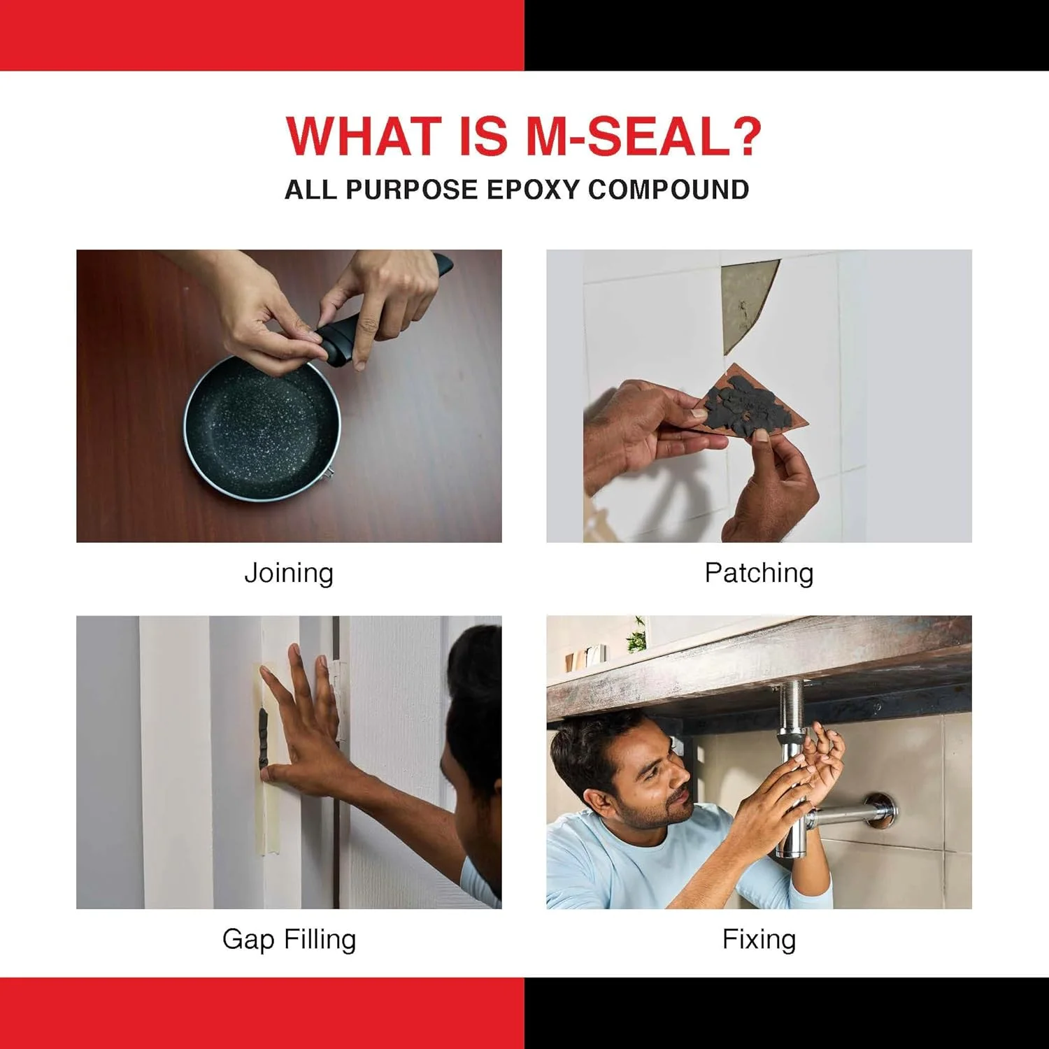 Mseal GP 100 گرمی | بتونه اپوکسی دو جزئی برای آب بندی نشتی لوله، تعمیرات سقف/AC، ترک های دیوار، تعمیرات روشویی و برای قالب گیری و آب بندی سریع - بسته 1 عددی Mseal GP 100 گرمی | بتونه اپوکسی دو جزئی برای آب بندی نشتی لوله، تعمیرات سقف/AC، ترک های دیوار، تعمیرات روشویی و برای قالب گیری و آب بندی سریع - بسته 1 عددی