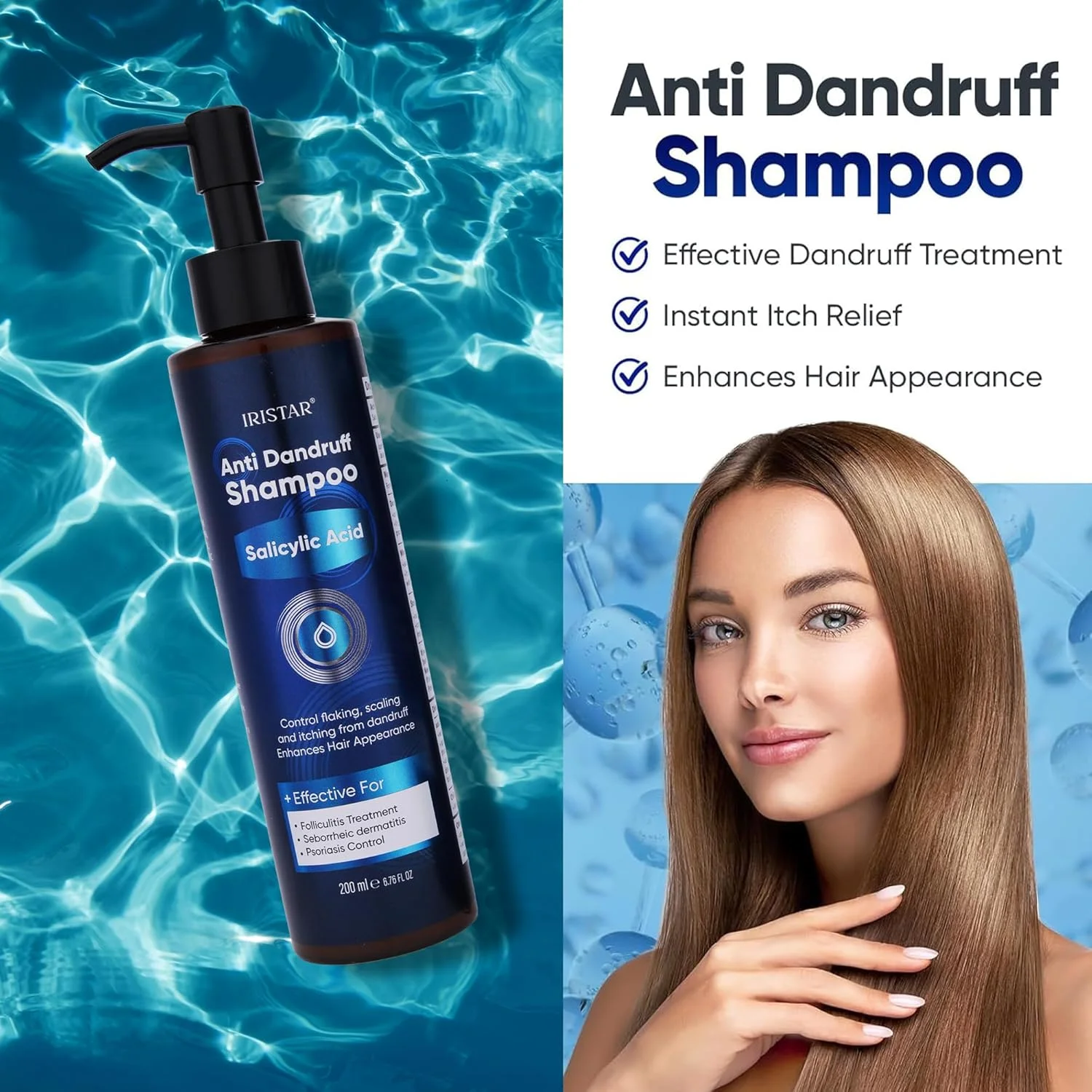 شامپو دارویی ایری استار برای درماتیت سبورئیک: درمان ضد شوره برای خارش پوست سر، درماتیت، مراقبت ضد قارچی برای آقایان و بانوان، کنترل چربی، پوسته ریزی و تحریک پوست سر