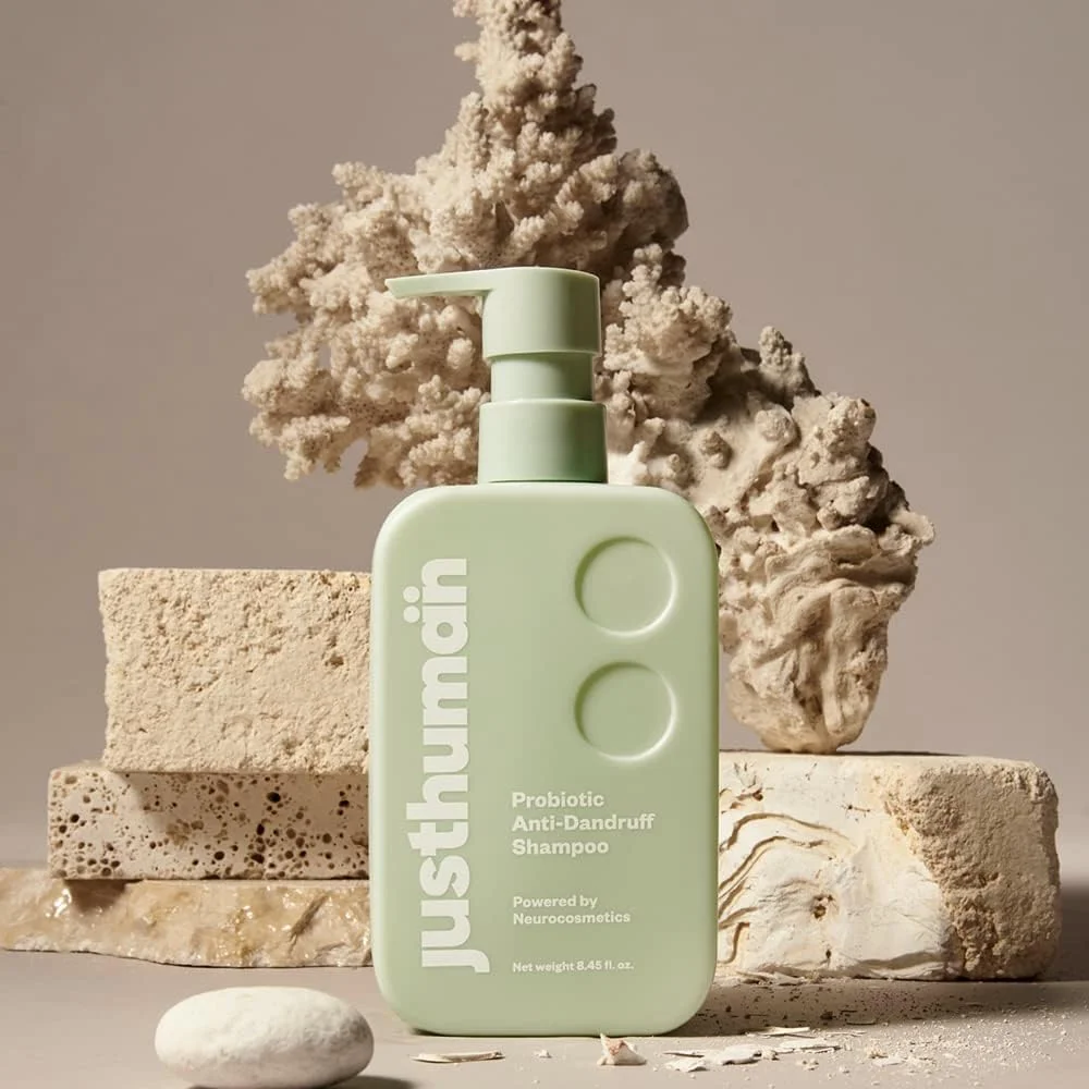 شامپو ضد شوره سر پروبیوتیک جاست هیومن حاوی پیروکتون اولامین | مناسب انواع مو | متعادل کننده میکروبیوم پوست سر، رفع خارش پوست سر | فاقد پارابن و سولفات | 250 میلی لیتر، بسته 1 عددی