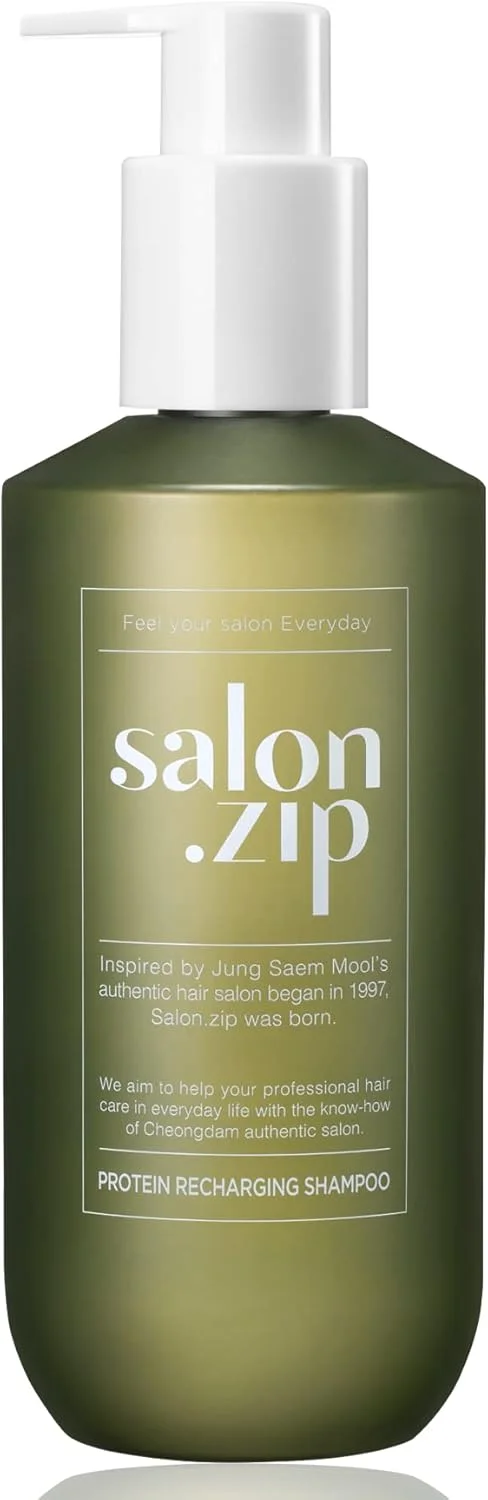 شامپو پروتئینی بازسازی کننده مو سالن.ZIP JUNG SAEM MOOL OFFICIAL برای موهای آسیب دیده و مراقبت از مو، 400 گرم | لوازم آرایشی کره ای