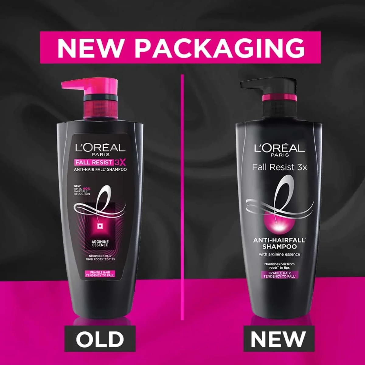 شامپو ضد ریزش مو لورآل پاریس مدل Fall Resist 3X، حجم 640 میلی لیتر (با 10% حجم بیشتر)