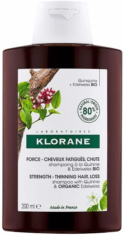 شامپو تقویت کننده کینین و گل ادلوایس ارگانیک کلوران - موهای خسته، ریزش مو - فرمولاسیون وگان* بدون سولفات - بطری 200 میلی لیتری