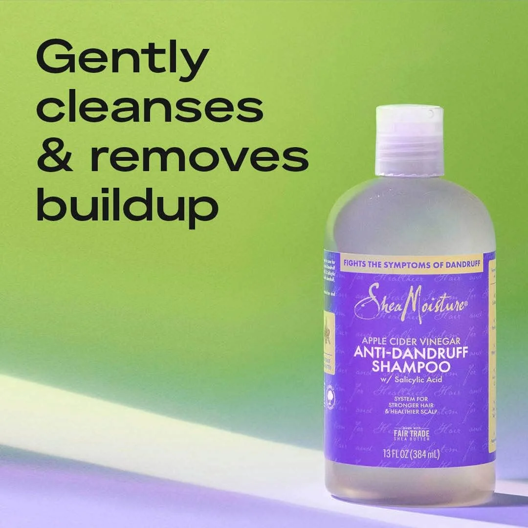 شامپو سیستم مراقبت از مو شی مویسچر برای موهای قوی تر و پوست سر سالم تر، شامپو ضد شوره سر فرموله شده با سرکه سیب و شی باتر تجارت منصفانه 384 میلی لیتر