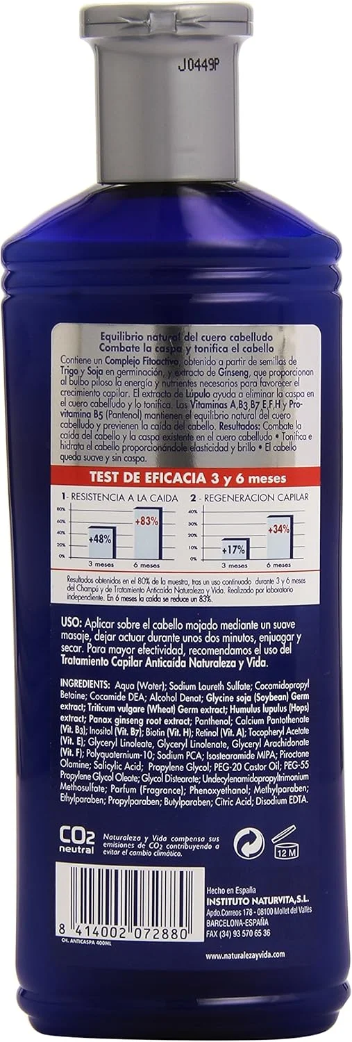 شامپو ضد ریزش مو نیچر اند لایف - تغذیه کننده پوست سر و کنترل کننده شوره سر - 400 میلی لیتر