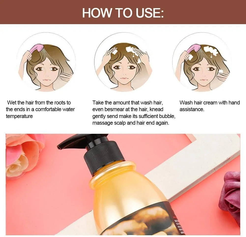 شامپو مراقبت از مو زنجبیل طبیعی، شامپو ضد شوره سر و ضد خارش و کنترل چربی مو برای کمک به مراقبت و تقویت مو، تغذیه ملایم، عصاره گیاهی، بهبود موثر موهای خشک