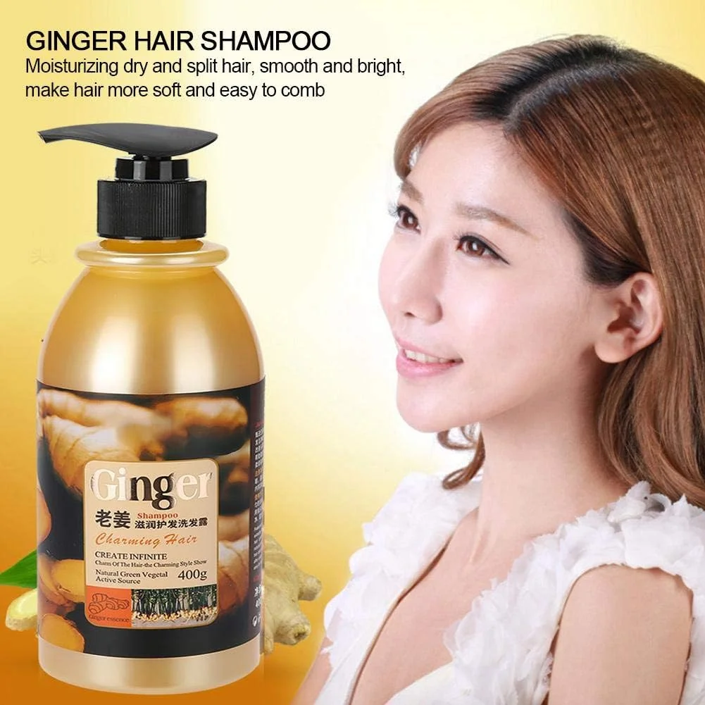 شامپو مراقبت از مو زنجبیل طبیعی، شامپو ضد شوره سر و ضد خارش و کنترل چربی مو برای کمک به مراقبت و تقویت مو، تغذیه ملایم، عصاره گیاهی، بهبود موثر موهای خشک