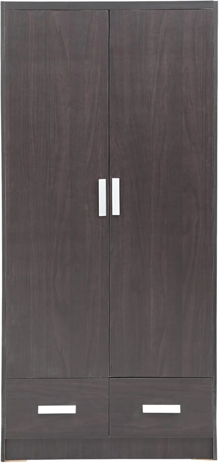 کمد لباس چوبی دو درب AFT Casa با دو کشو، قهوه ای ونگه