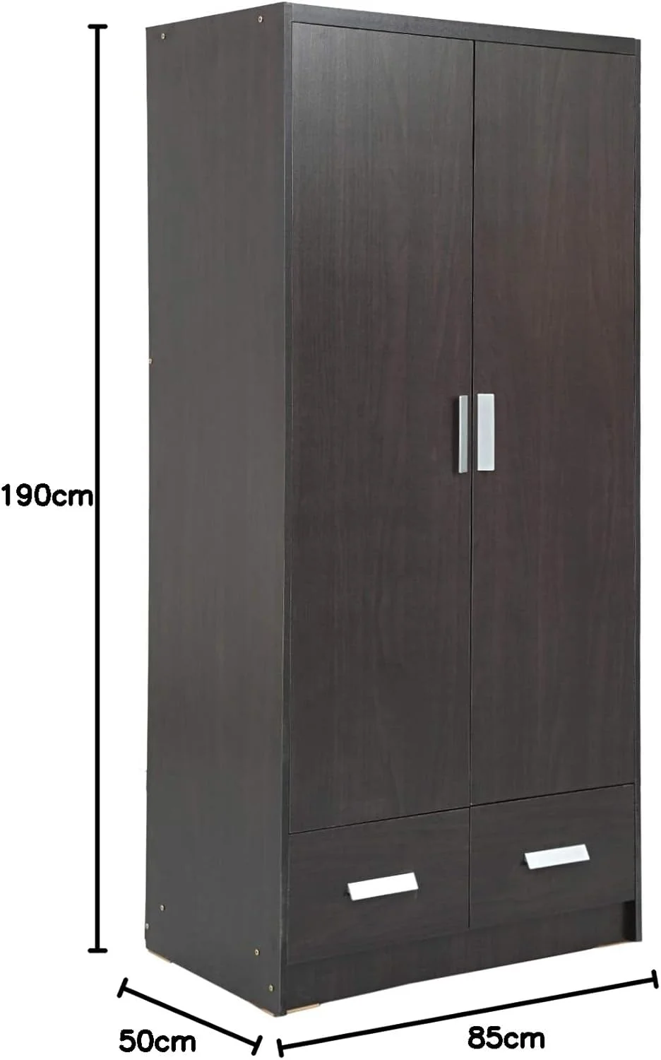 کمد لباس چوبی دو درب AFT Casa با دو کشو، قهوه ای ونگه کمد لباس چوبی دو درب AFT Casa با دو کشو، قهوه ای ونگه