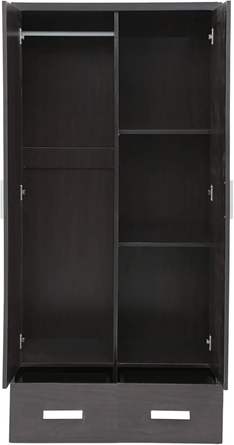 کمد لباس چوبی دو درب AFT Casa با دو کشو، قهوه ای ونگه کمد لباس چوبی دو درب AFT Casa با دو کشو، قهوه ای ونگه