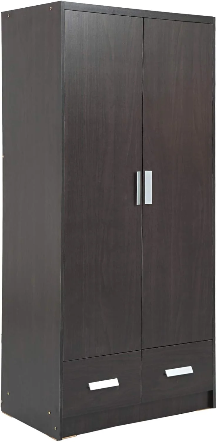 کمد لباس چوبی دو درب AFT Casa با دو کشو، قهوه ای ونگه کمد لباس چوبی دو درب AFT Casa با دو کشو، قهوه ای ونگه