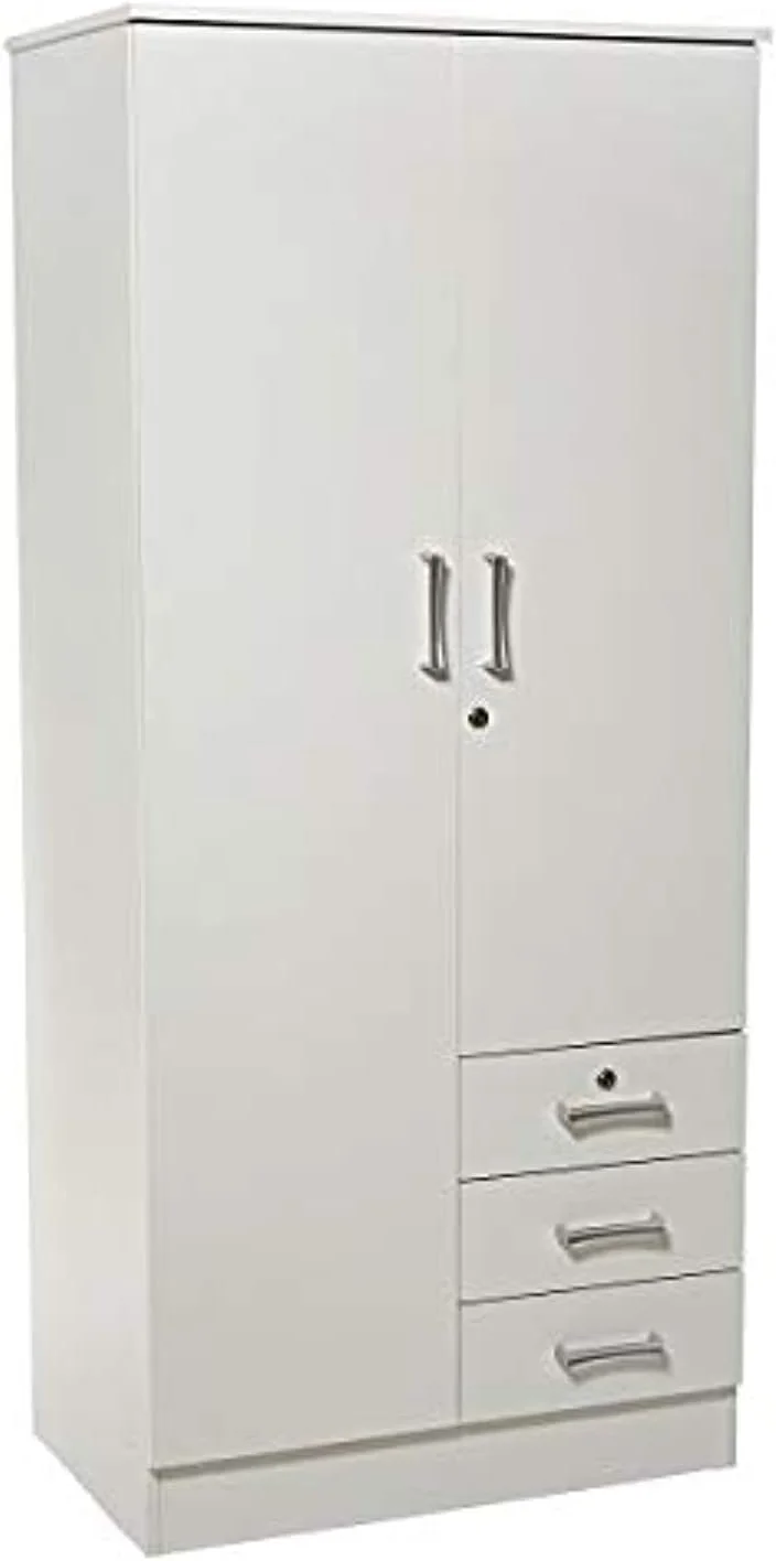 کمد لباس چوبی 2 درب AFT، سفید