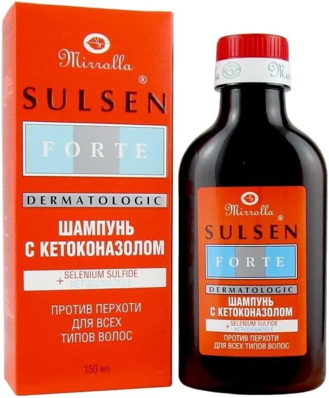 شامپو ضد شوره قوی میررولا سولسن فورته حاوی کتوکونازول و سلنیوم سولفاید - درمان قوی برای پوسته، خارش و تحریک پوست سر - مناسب برای آقایان و بانوان - 150 میلی لیتر