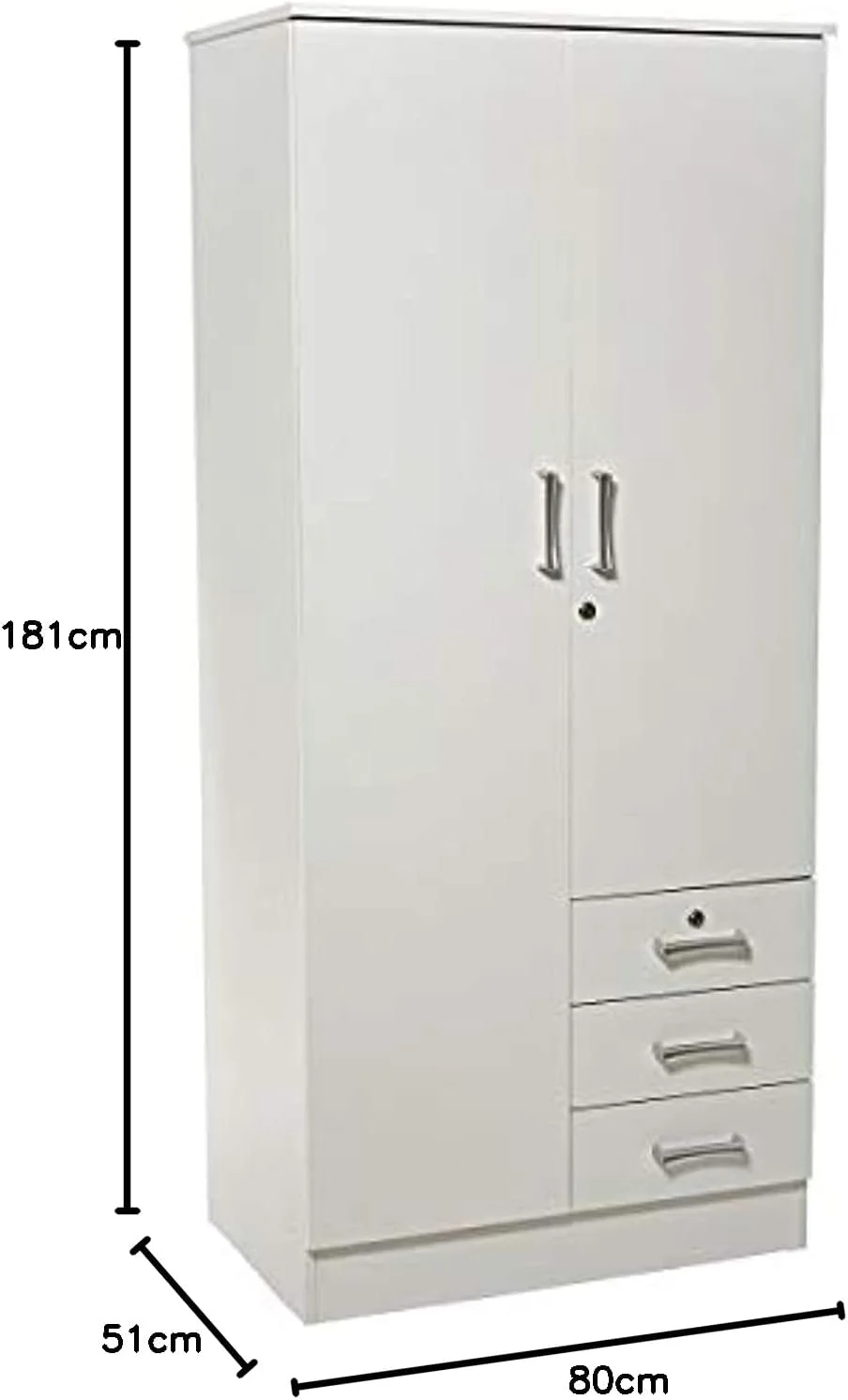 کمد لباس چوبی 2 درب AFT، سفید کمد لباس چوبی 2 درب AFT، سفید