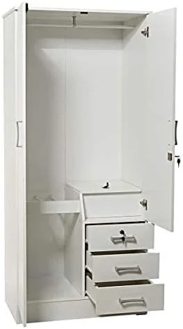 کمد لباس چوبی 2 درب AFT، سفید کمد لباس چوبی 2 درب AFT، سفید