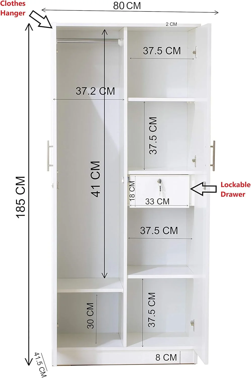 کمد لباس چوبی آفت مدل COSMIC، سفید کمد لباس چوبی آفت مدل COSMIC، سفید