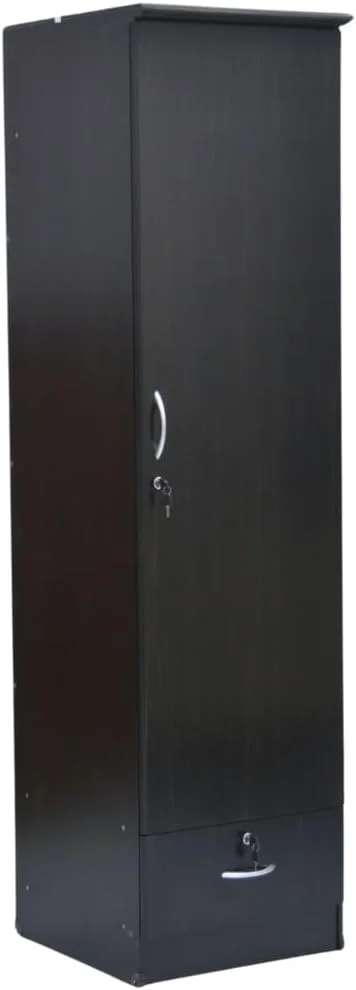 کمد لباس تک درب ALWASIT HOME مدل Jadian با کشوی قفل دار (مونتاژ شده، ونگه)