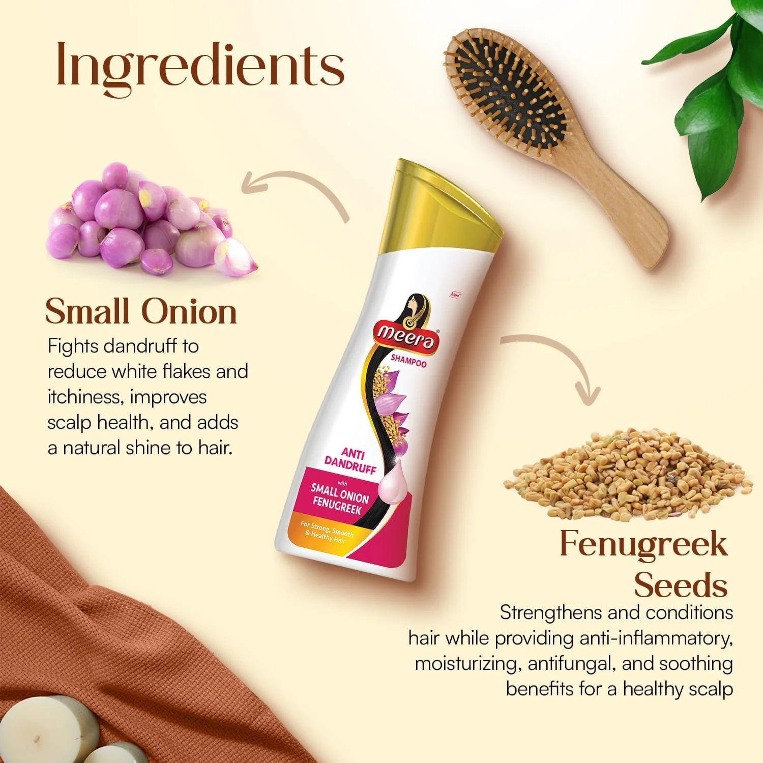 شامپو ضد شوره سر میرا، حاوی پیاز کوچک و شنبلیله، 180 میلی لیتر