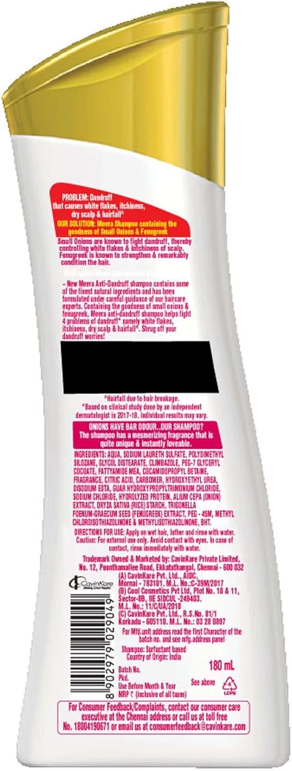 شامپو ضد شوره سر میرا با پیاز کوچک و شنبلیله - 180 میلی لیتر