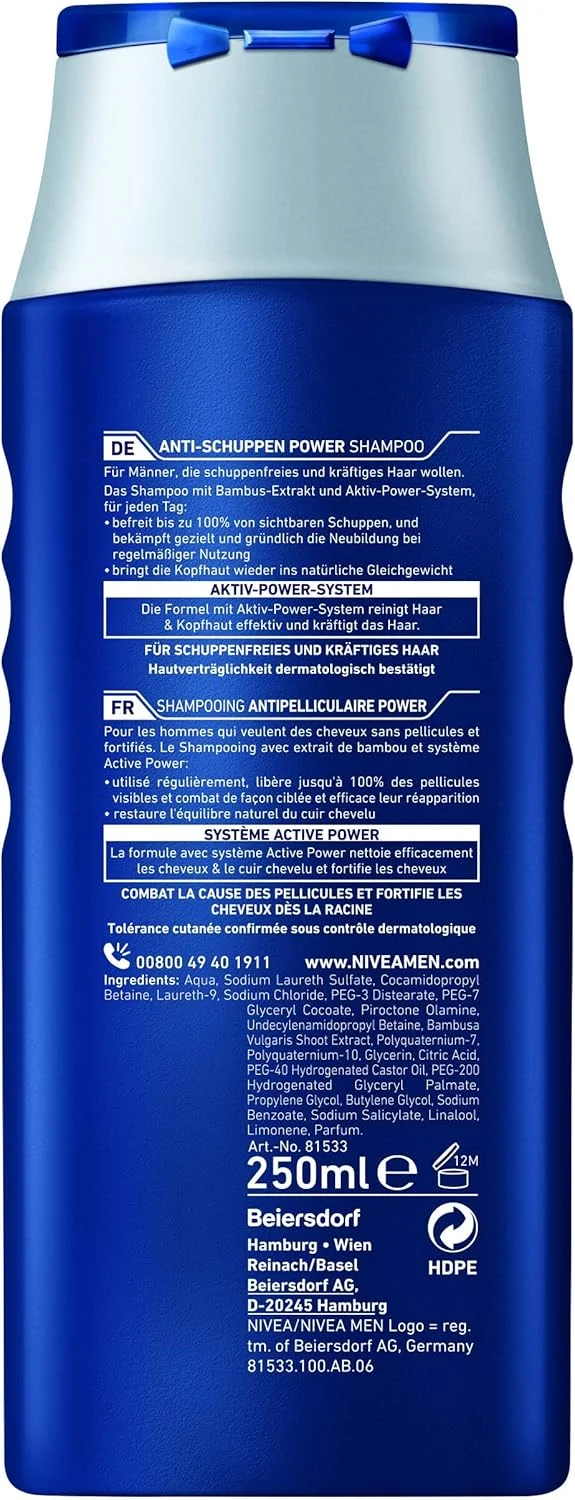 شامپو ضد شوره نیوآ مردانه مدل Power حجم 290 گرم