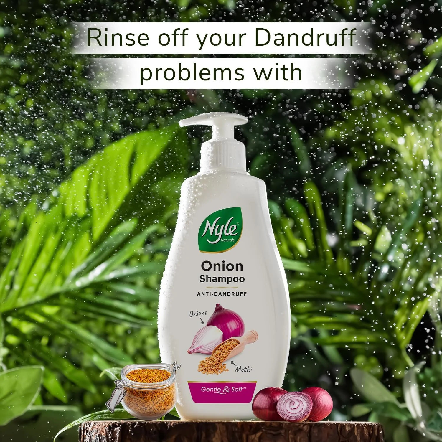 شامپو ضد شوره سر نیل نچرالز با عصاره پیاز | برای موهای بدون شوره | غنی شده با پیاز و شنبلیله | شامپو ملایم و نرم کننده برای آقایان و بانوان، 400 میلی لیتر