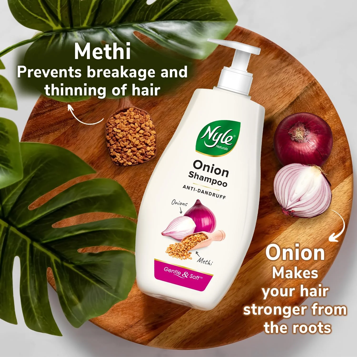 شامپو ضد شوره سر نیل نچرالز با عصاره پیاز | برای موهای بدون شوره | غنی شده با پیاز و شنبلیله | شامپو ملایم و نرم کننده برای آقایان و بانوان، 400 میلی لیتر