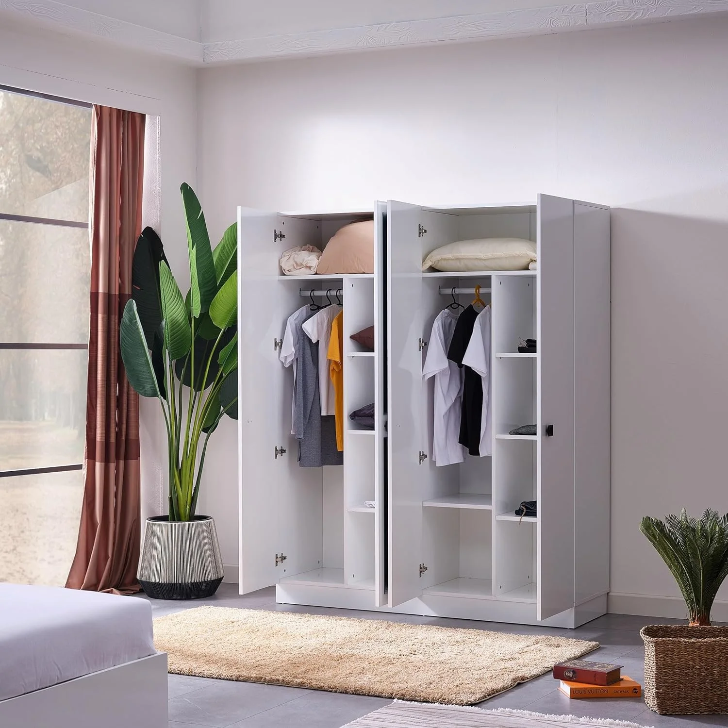 کمد لباس 4 درب HomeBox Star با 2 آینه کمد لباس 4 درب HomeBox Star با 2 آینه