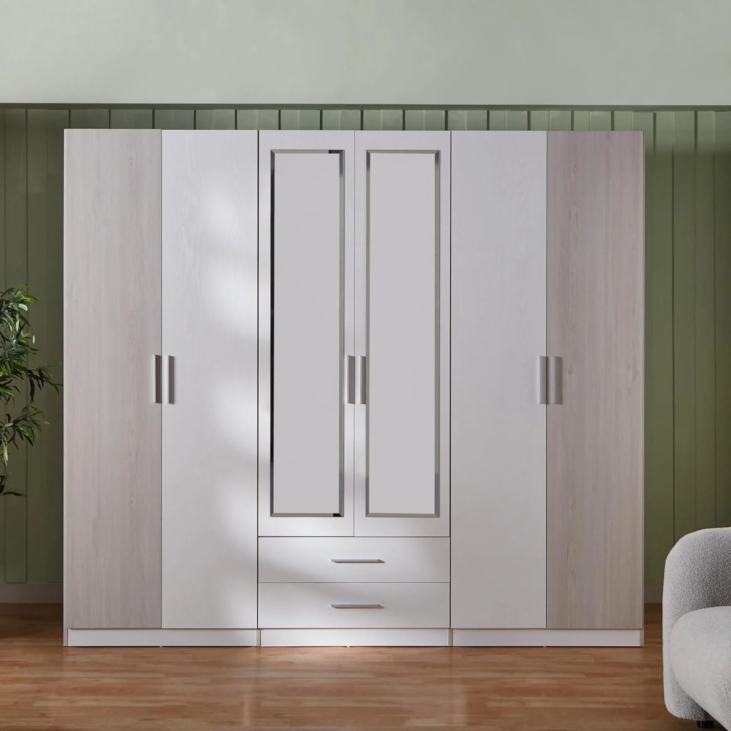 کمد لباس 6 درب HomeBox Fiesta با 2 کشو و 2 آینه