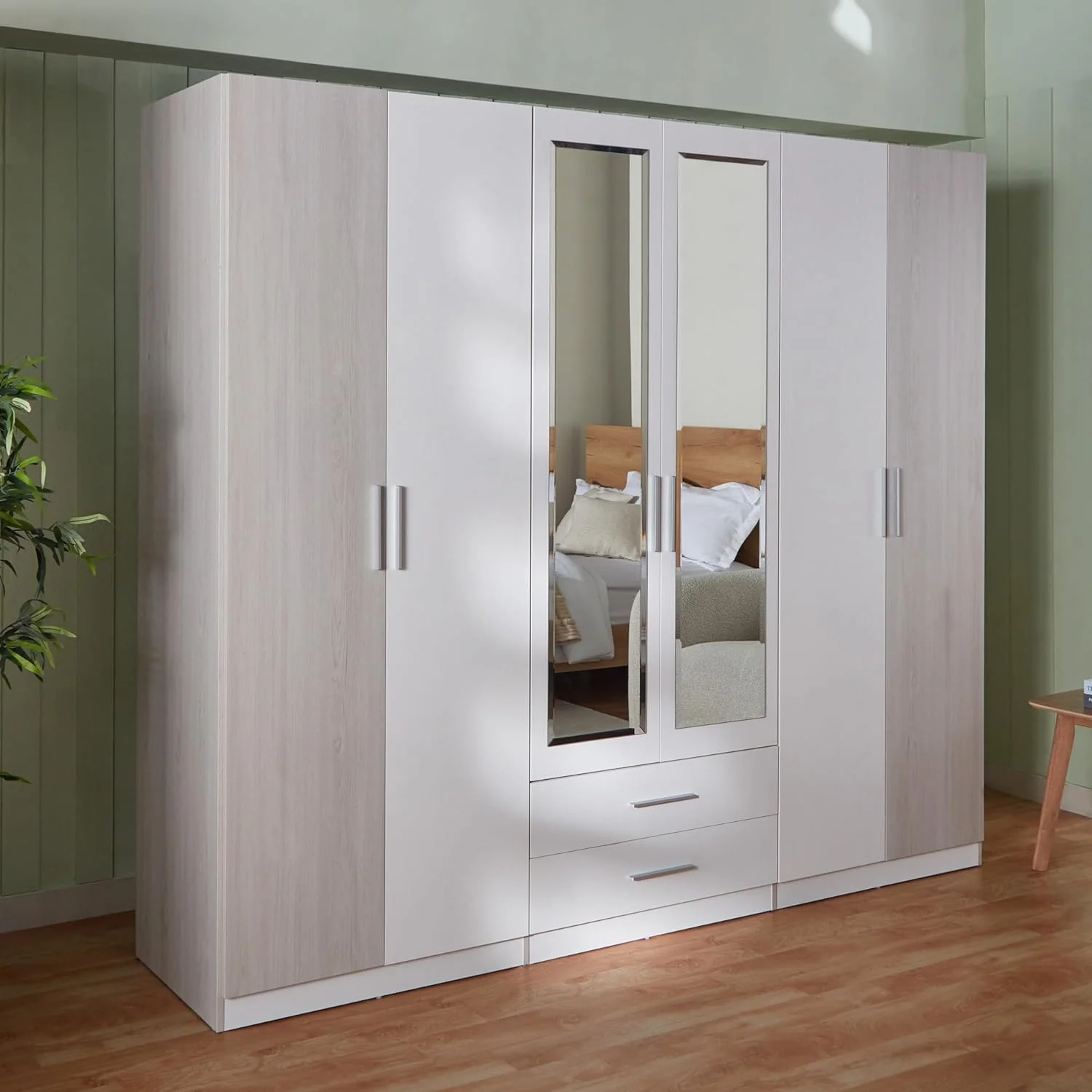 کمد لباس 6 درب HomeBox Fiesta با 2 کشو و 2 آینه کمد لباس 6 درب HomeBox Fiesta با 2 کشو و 2 آینه