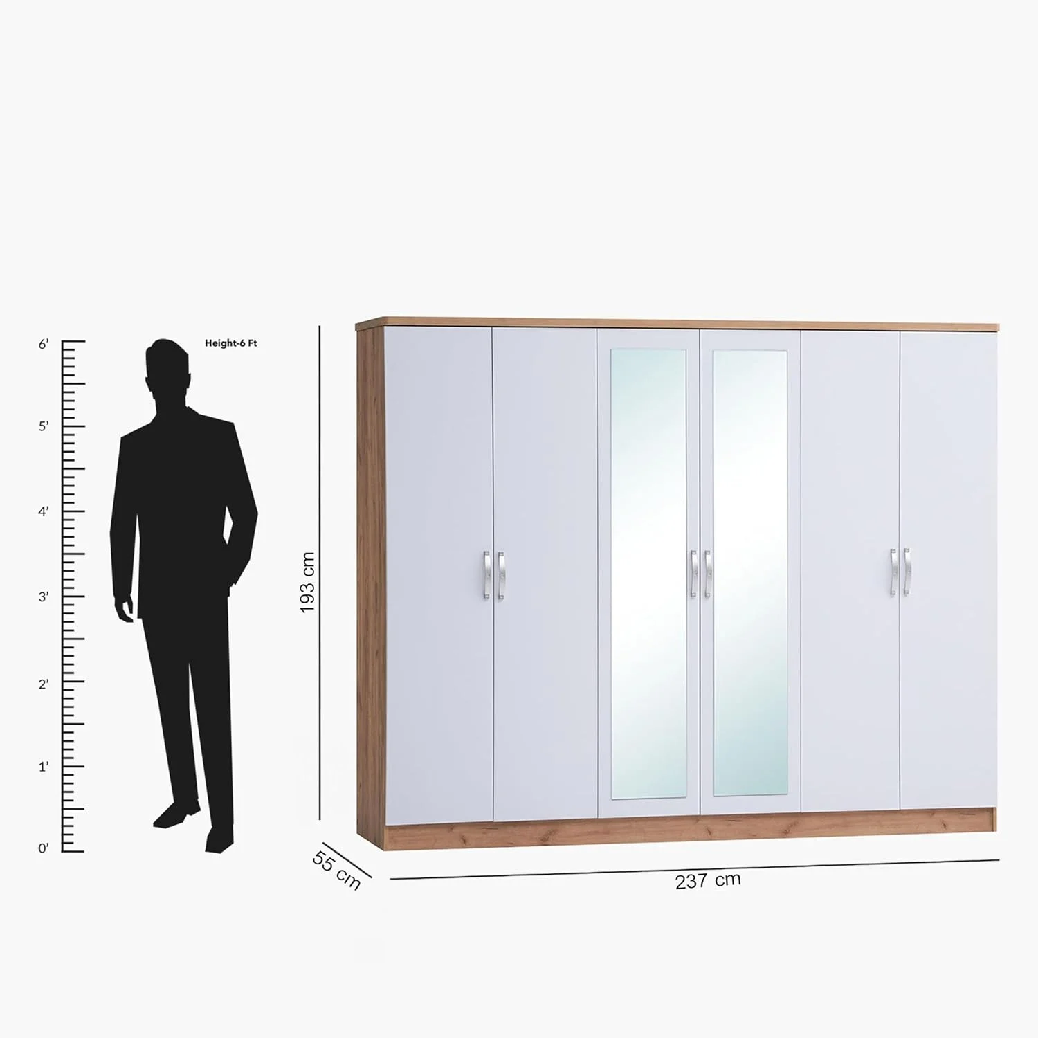 کمد لباس 6 درب هوم باکس مدل Juno به همراه 2 آینه کمد لباس 6 درب هوم باکس مدل Juno به همراه 2 آینه