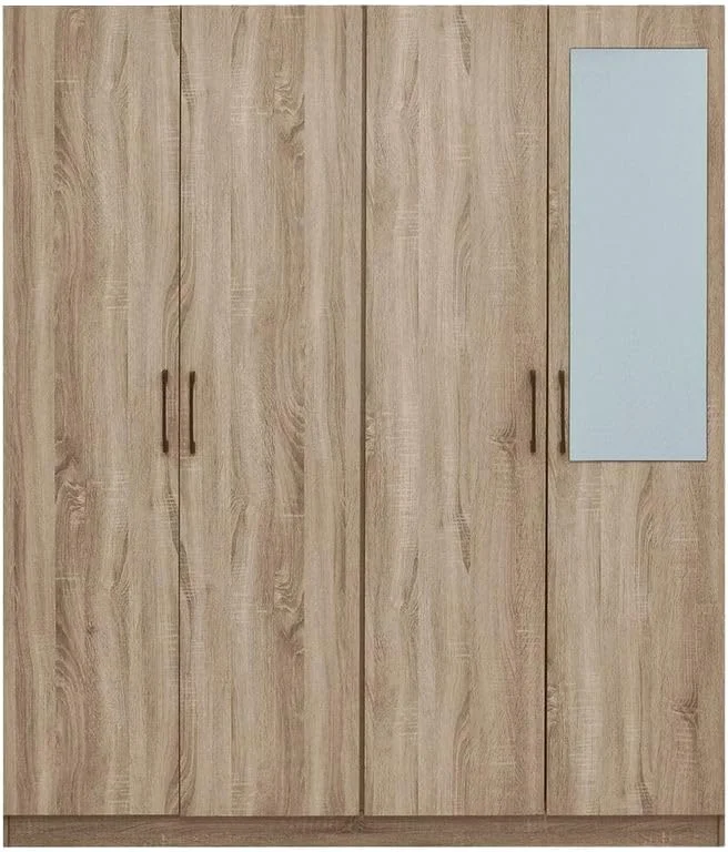 کمد لباس چهار درب کمبریج هوم باکس Oasis با آینه و کشو با قفل