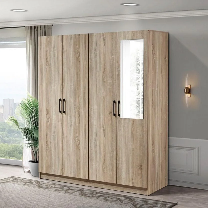 کمد لباس چهار درب کمبریج هوم باکس Oasis با آینه و کشو با قفل کمد لباس چهار درب کمبریج هوم باکس Oasis با آینه و کشو با قفل