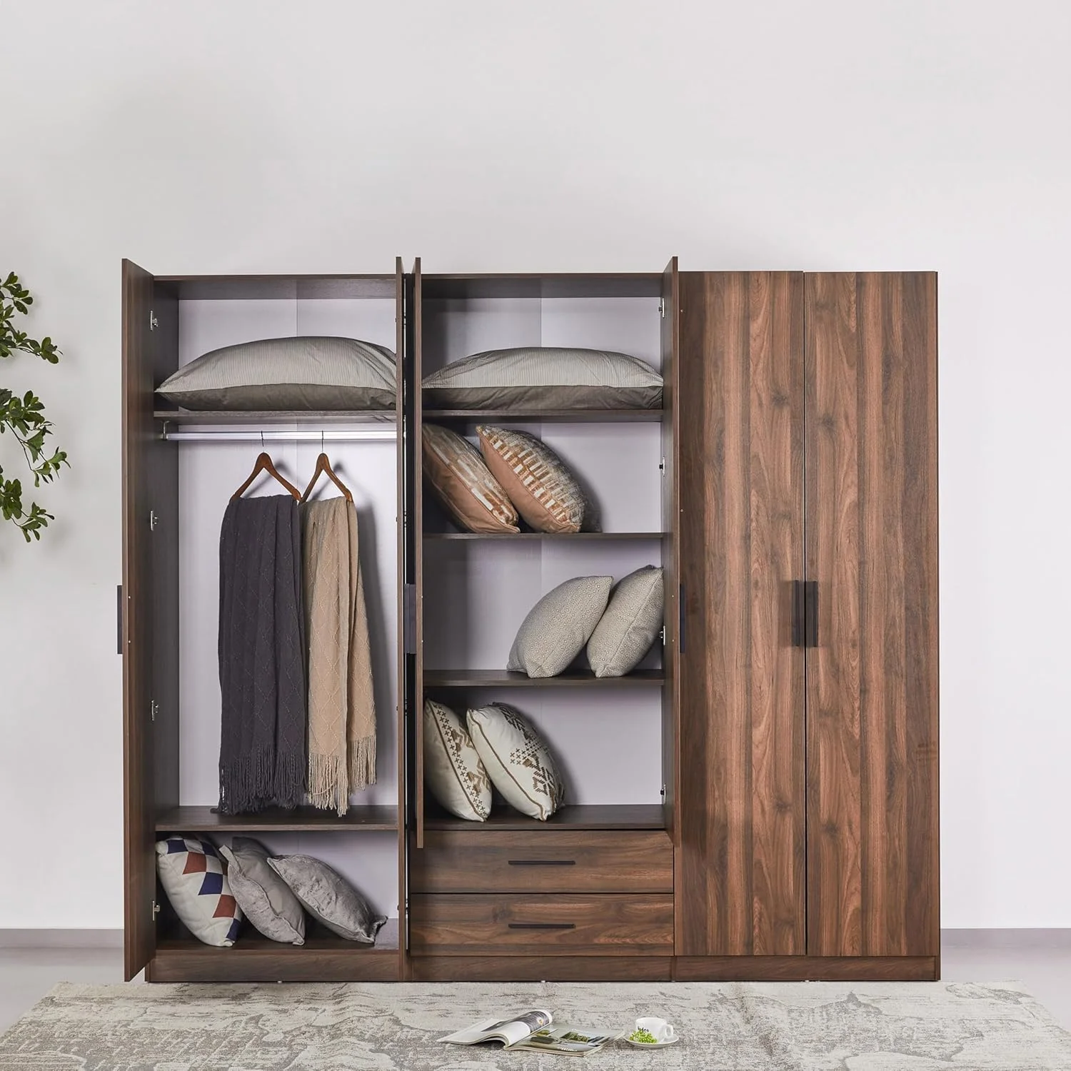 کمد لباس 6 درب HomeBox Ruby NXT با 2 کشو و آینه