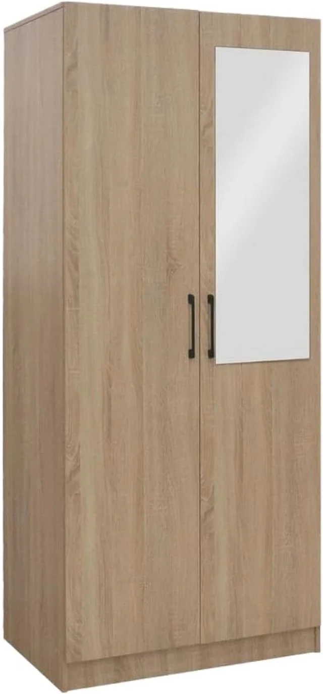 کمد لباس دو درب HomeBox Oasis Cambridge با آینه و کشو با قفل