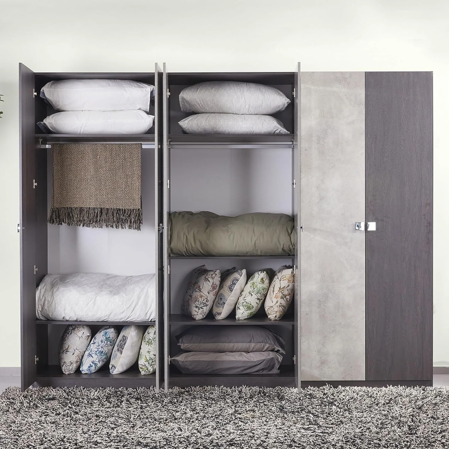 کمد لباس 6 درب کمبریج هومباکس به همراه آینه کمد لباس 6 درب کمبریج هومباکس به همراه آینه