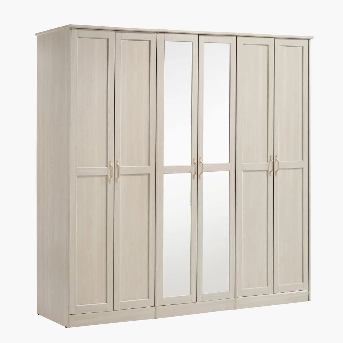 کمد لباس 6 درب Home Box مدل Sonneberg با 2 آینه، 56.5 x 212.3 x 249 سانتی متر، بژ